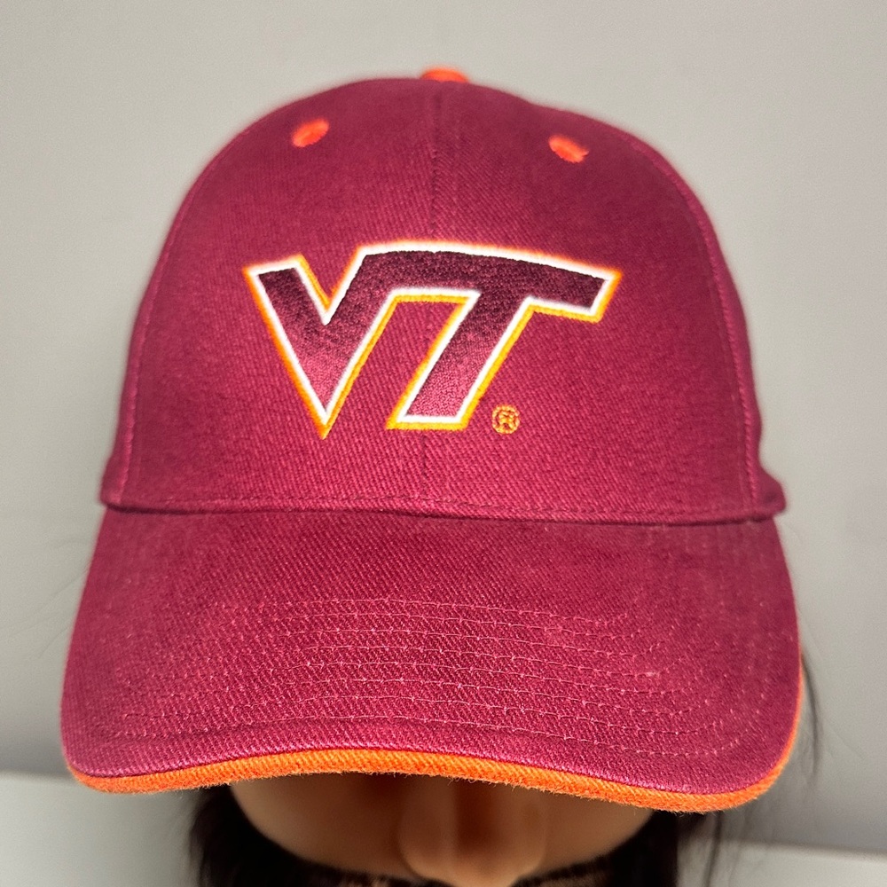 Signature Virginia Tech Logo Maroon with Orange Cap